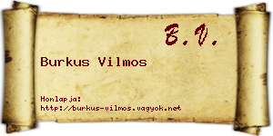 Burkus Vilmos névjegykártya
