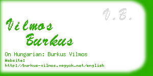 vilmos burkus business card